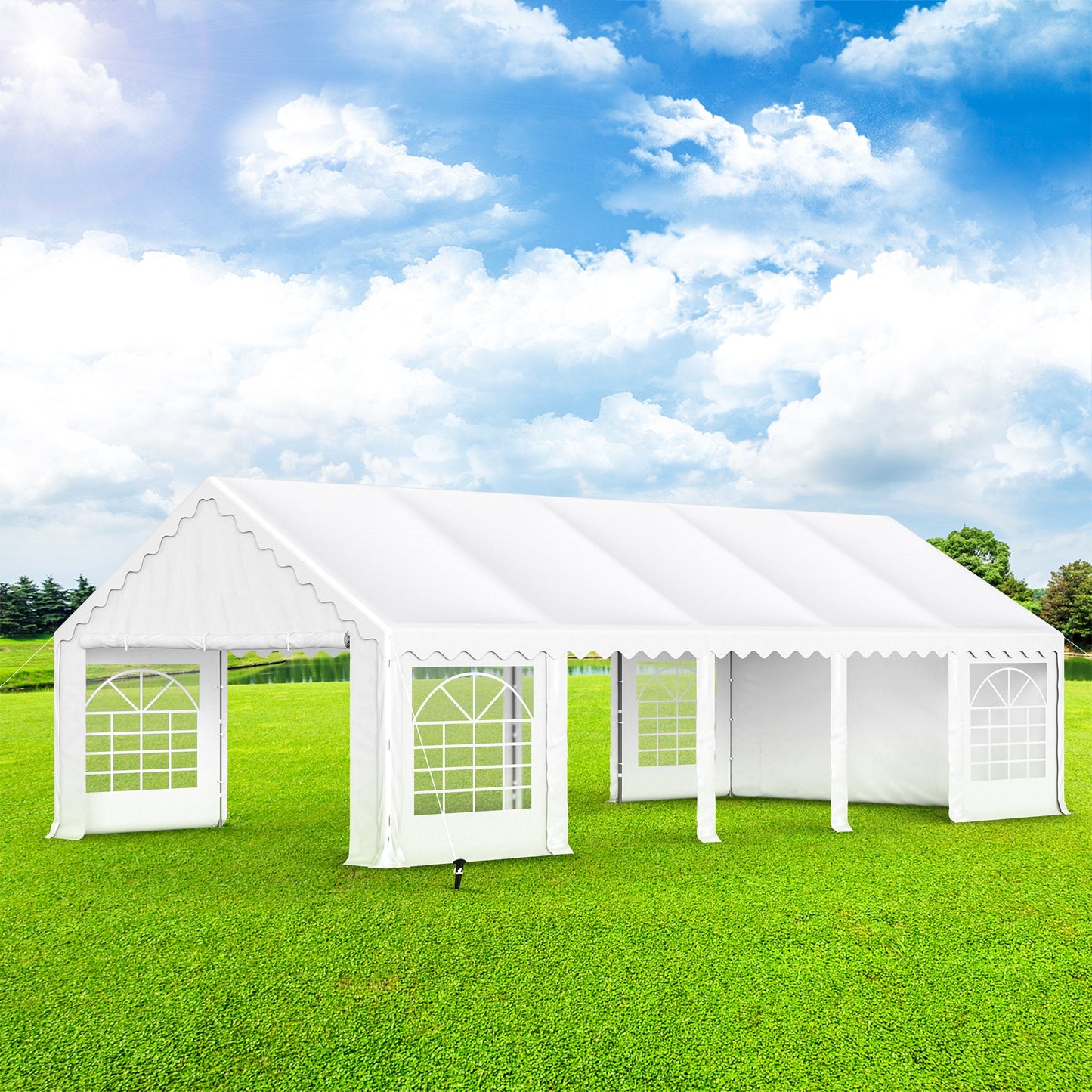 Sophia & William 16' x 32' Outdoor Party Wedding Tent Heavy Duty Canopy with 10 Removable Sidewalls