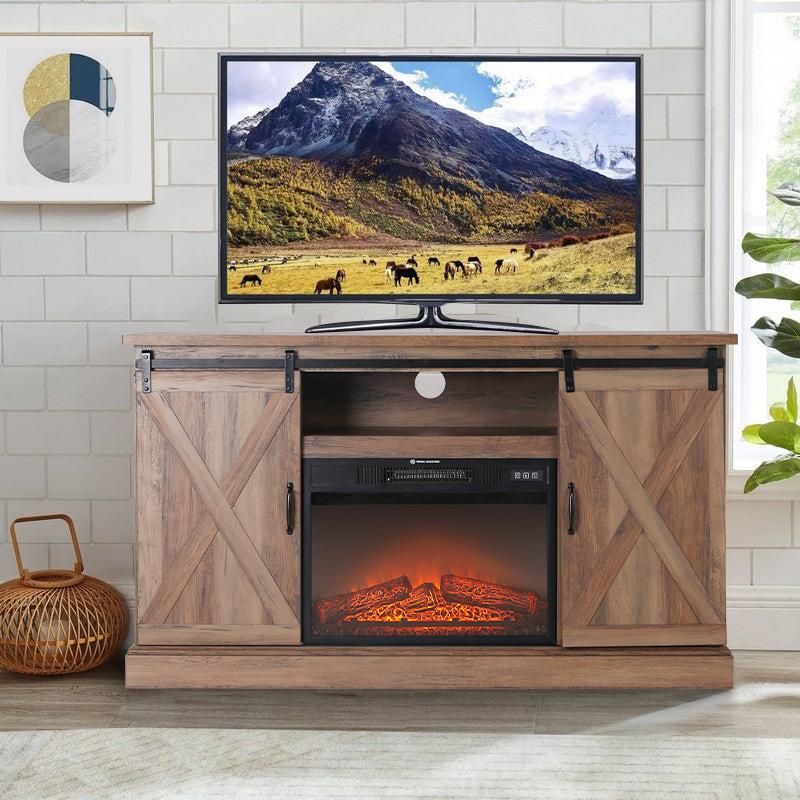 Sophia & William Farmhouse Fireplace TV Stand for TVs Up to 55", Burlywood