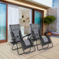 Sophia&William Set of 2 Outdoor Zero Gravity Chairs Padded Camping Lounge Recliner - Gray