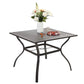 Sophia & William 37" Outdoor Square Dining Table with Steel Frame for 4 Chairs