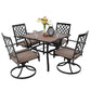 Sophia & William 5 Peices Outdoor Patio Metal Dining Set Swivel Chairs and Table Set