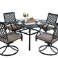 Sophia & William 5 Peices Outdoor Patio Metal Dining Set Swivel Chairs and Table Set