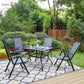 Sophia&William 5Pcs Patio Dining Set Metal Table and Chairs Set for 4 People - Gray